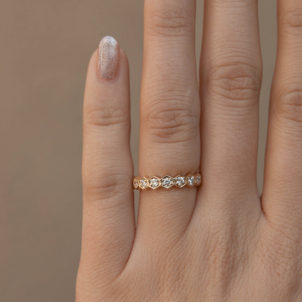 0.4ct Round Brilliant Cut Moissanite Diamond Half Eternity Wedding Band