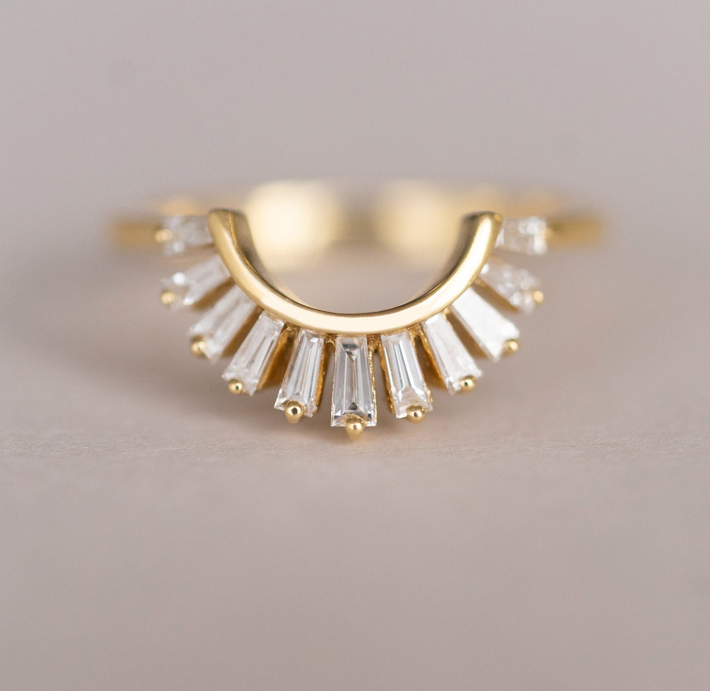 0.35ct Baguette Cut Moissanite Stackable Diamond Wedding Band