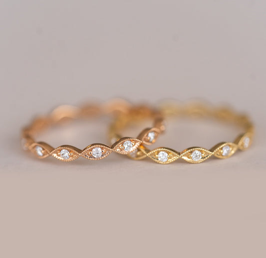 0.35ct Round Cut Unique Moissanite Diamond Full Eternity Wedding Band