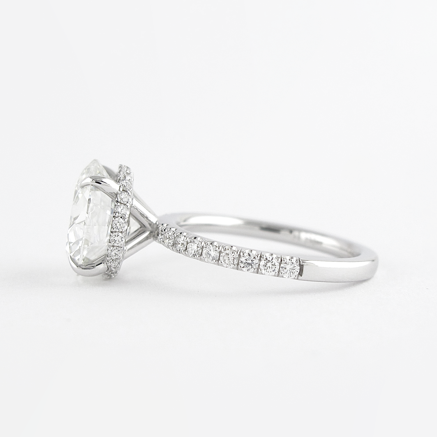 1.50CT Round Cut Hidden Halo Moissanite Diamond Engagement Ring