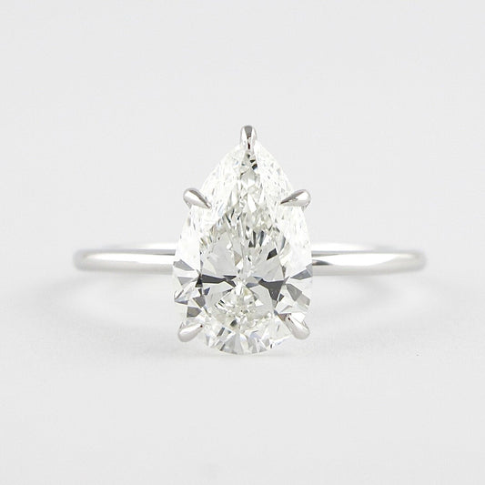 1.50CT Pear Cut 5 Prongs Moissanite Solitaire Engagement Ring