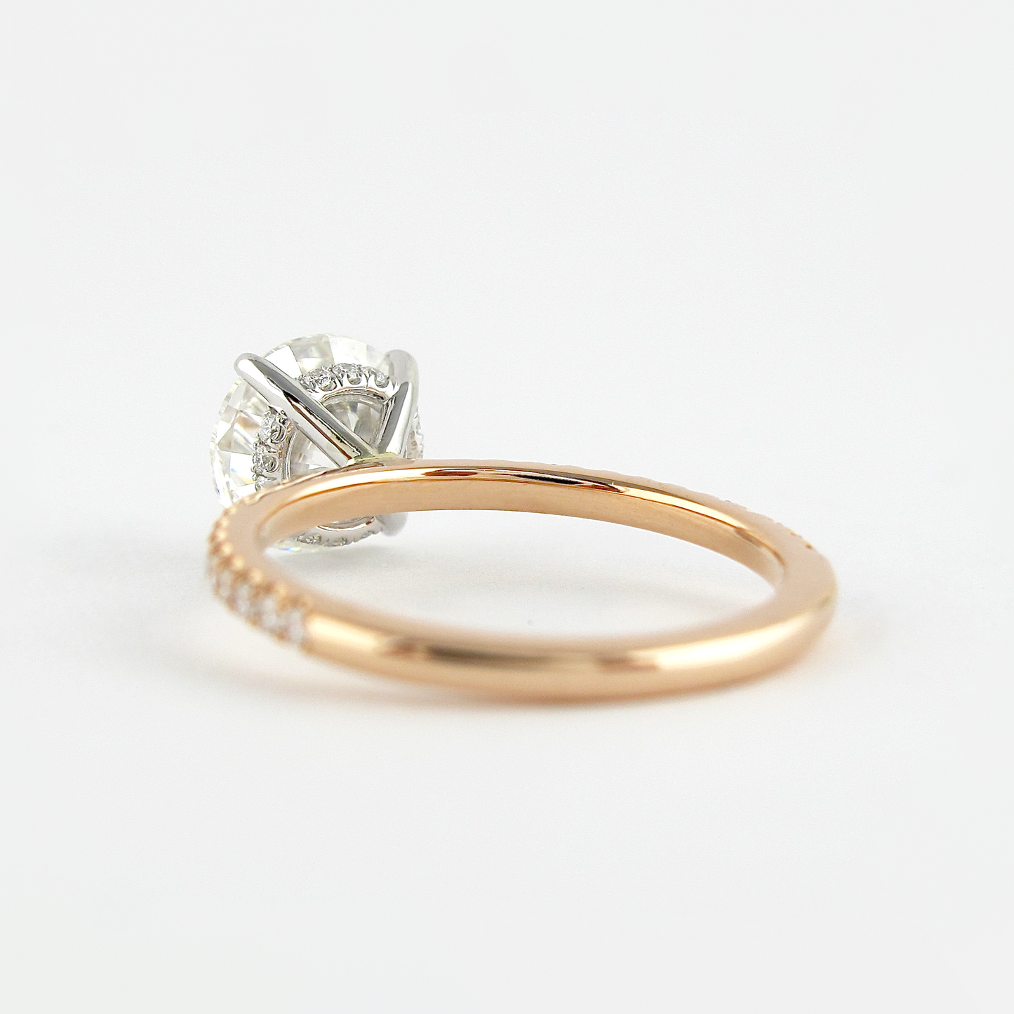1.50CT Round Cut Hidden Halo 4 Prongs Moissanite Solitaire Engagement Ring