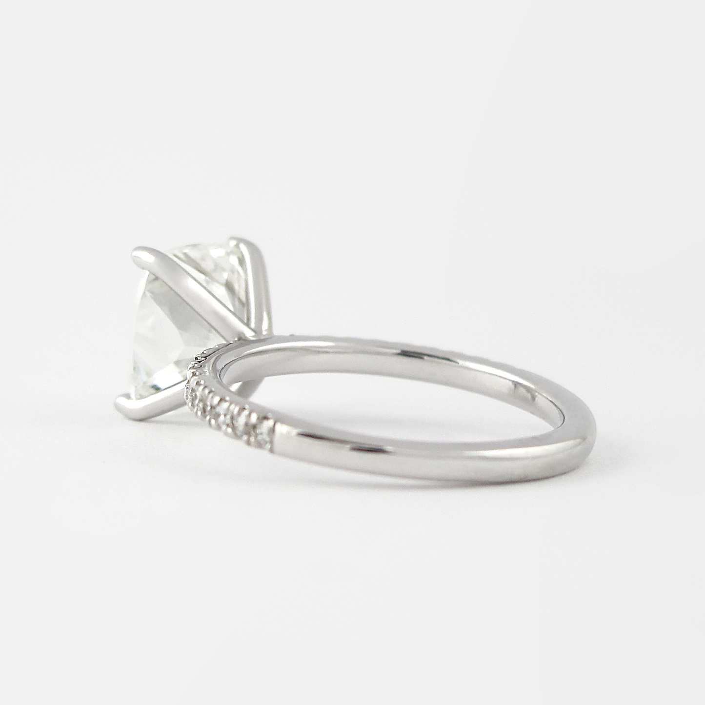1.50CT Cushion Cut Pave Moissanite Diamond Engagement Ring For Her