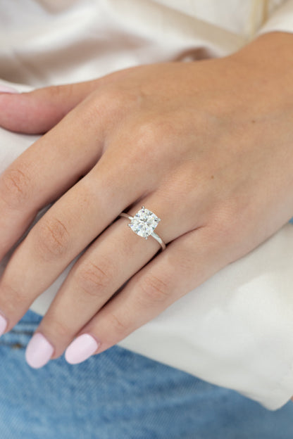 1.80 CT Elongated Cushion Moissanite Solitaire Engagement Ring