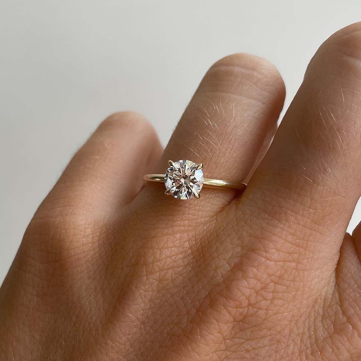 1.5 CT Round Moissanite Solitaire Engagement Ring