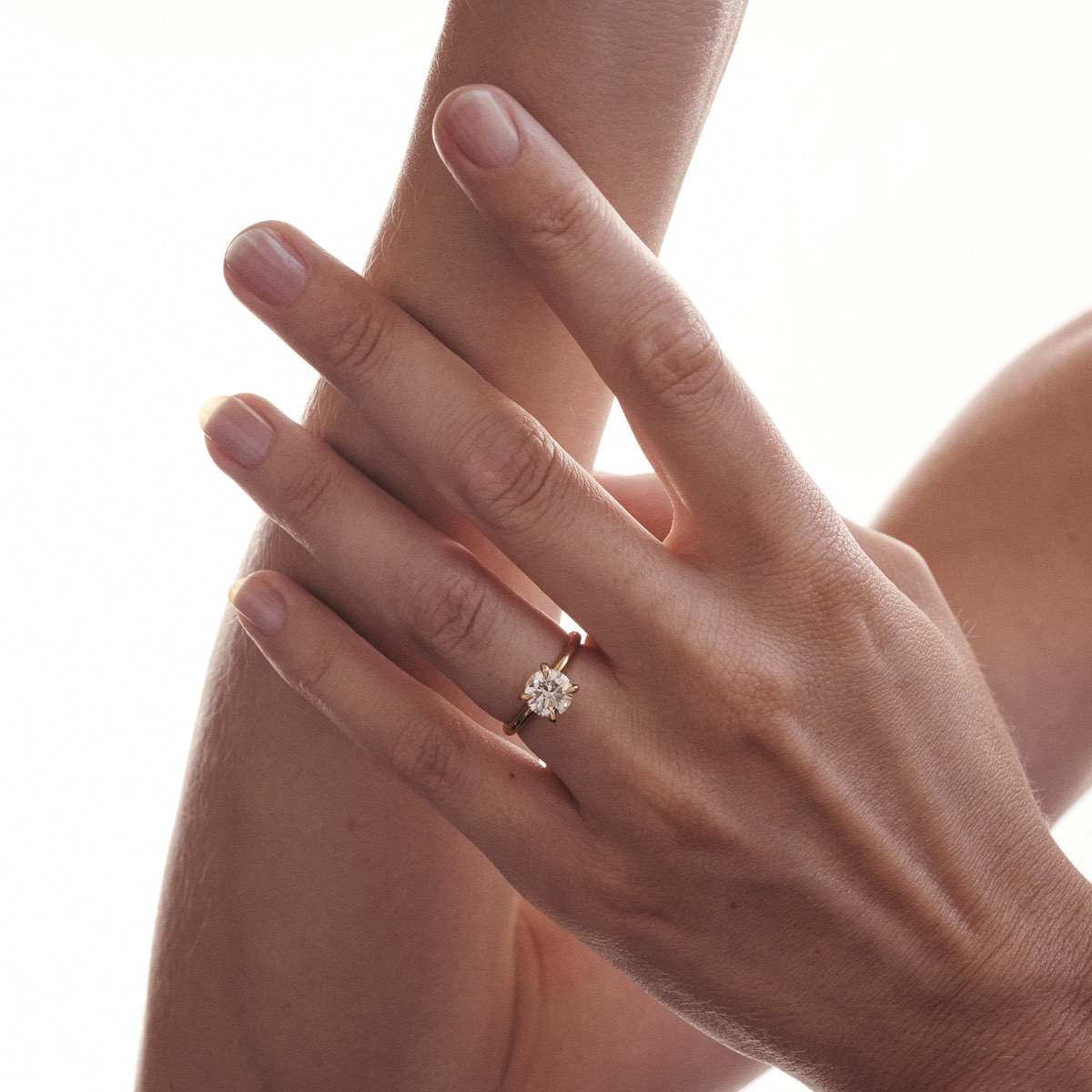 1.5 CT Round Moissanite Solitaire Engagement Ring