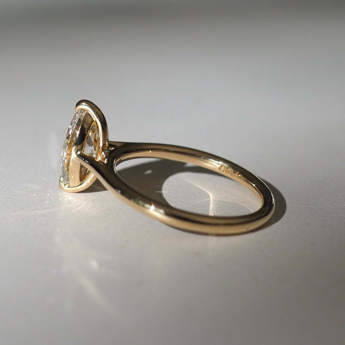 1.0 CT Marquise Moissanite Solitaire Engagement Ring