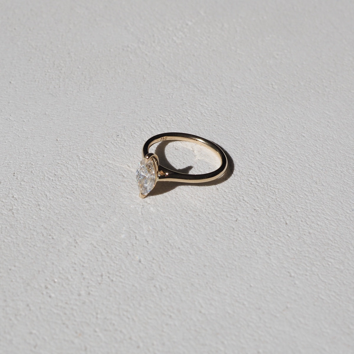 1.0 CT Marquise Moissanite Solitaire Engagement Ring