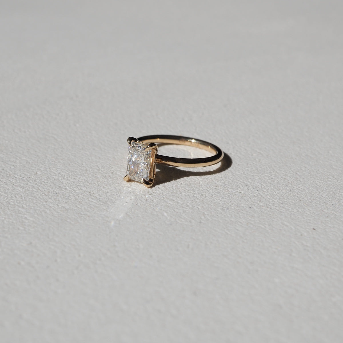 1.5 CT Radiant Moissanite Solitaire Engagement Ring