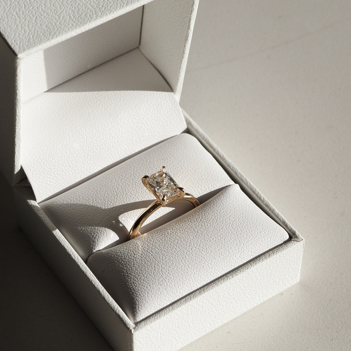 1.5 CT Radiant Moissanite Solitaire Engagement Ring