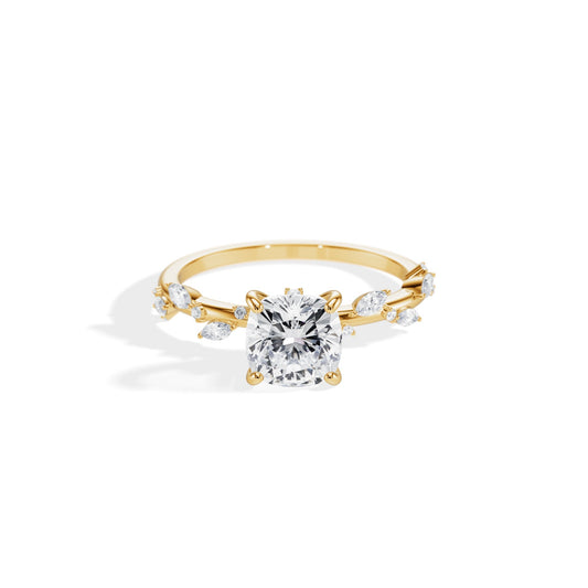 1.30 CT Cushion Cut Moissanite Twig Setting Engagement Ring