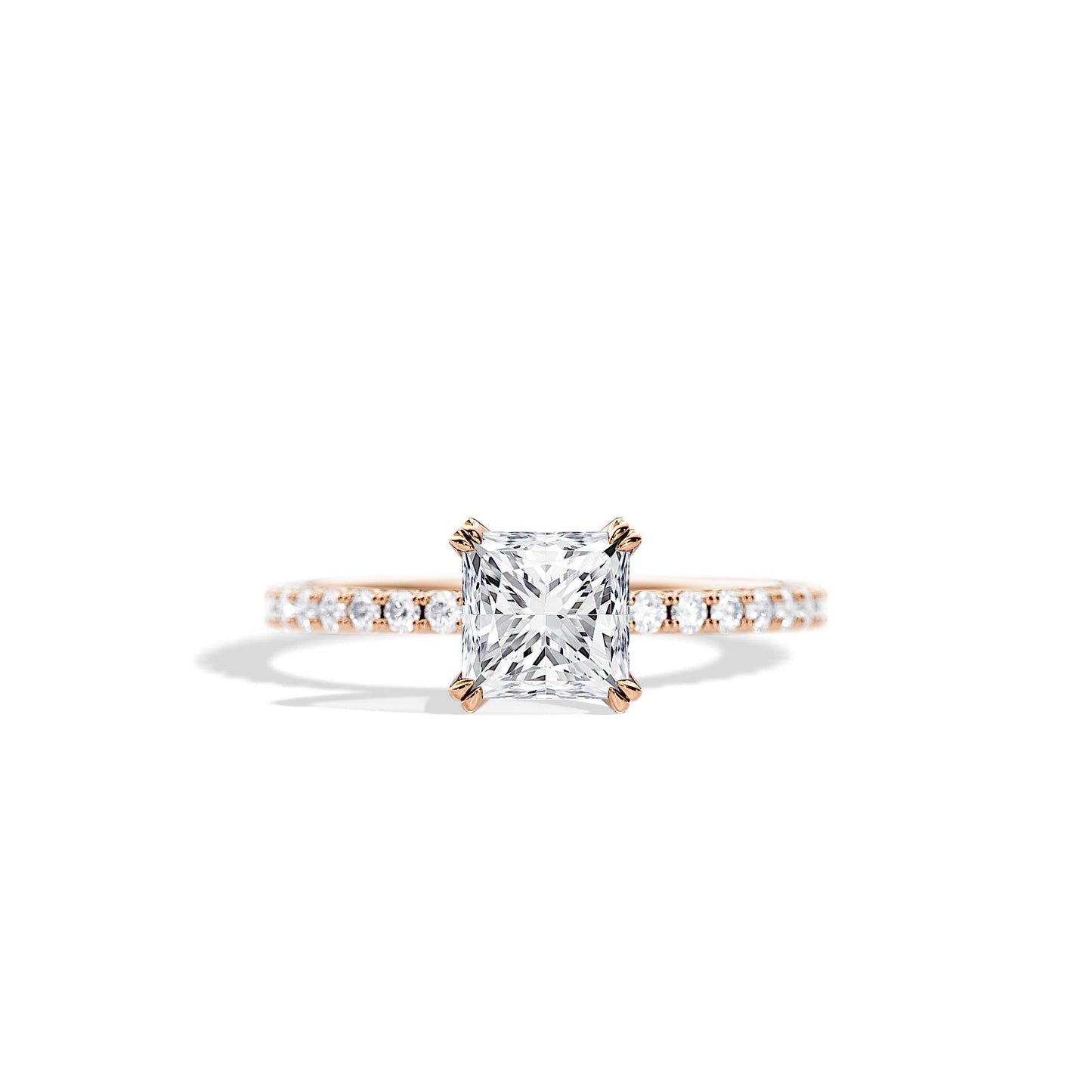 1.20 CT Princess Cut Moissanite Pave Setting Engagement Ring