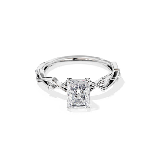 1.75 CT Radiant Cut Moissanite Twig Setting Engagement Ring