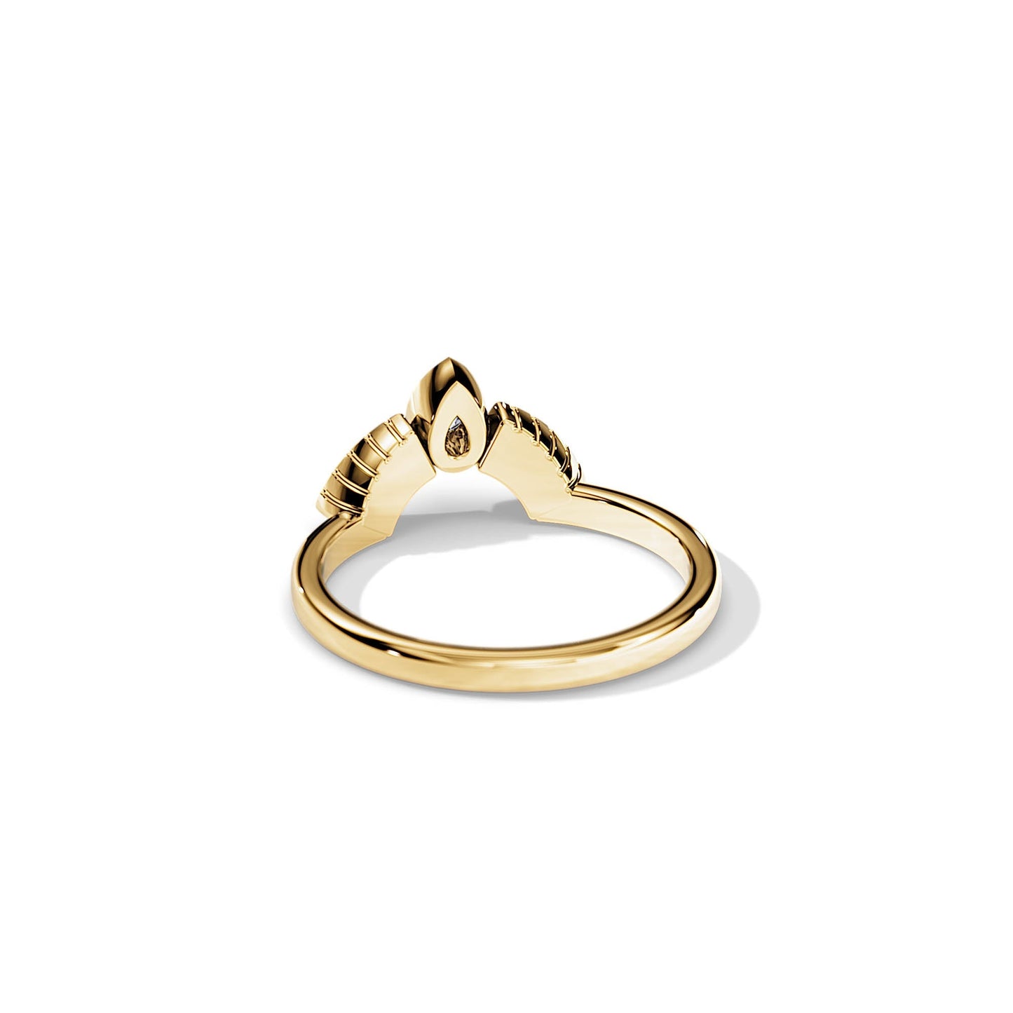 0.35 TCW  Pear / Baguette Crown Moissanite Wedding Band