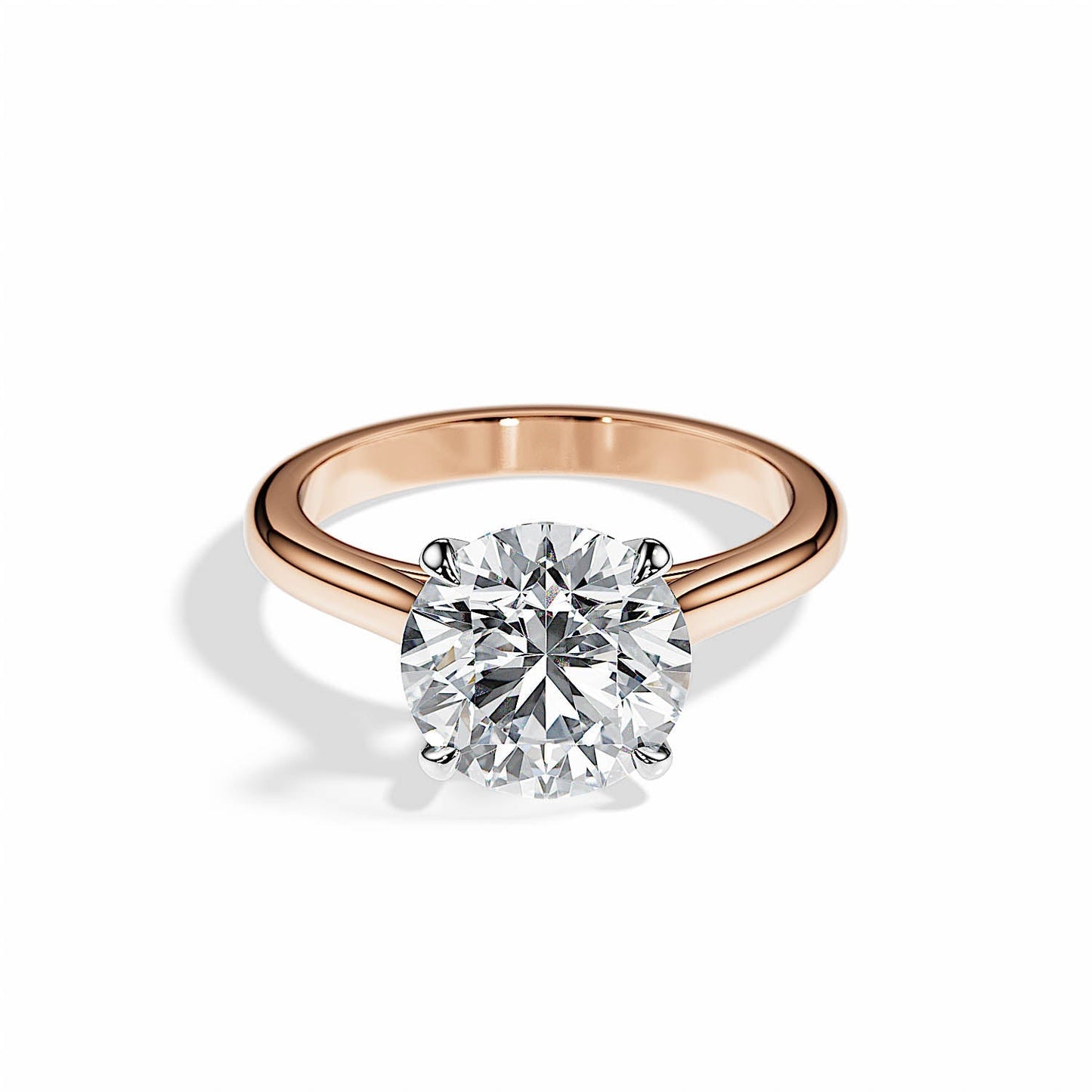 3.6 CT Round Solitaire Moissanite Engagement Ring