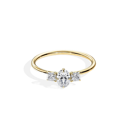 0.50 CT Oval Cut Moissanite Three Stone Engagement Ring