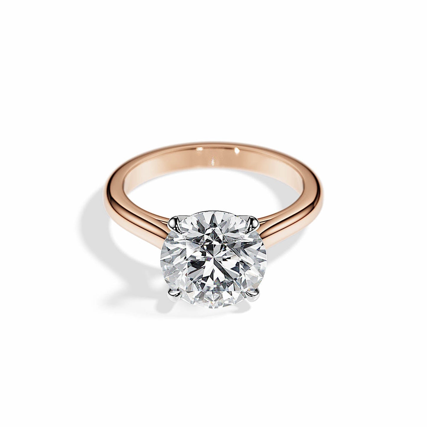 3.6 CT Round Solitaire Moissanite Engagement Ring