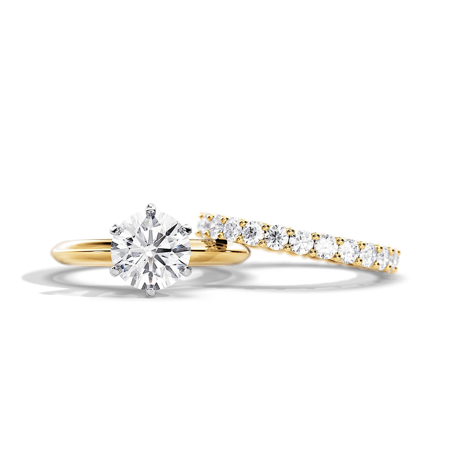 2.0 CT Round  Moissanite Solitaire Style Bridal Ring Set