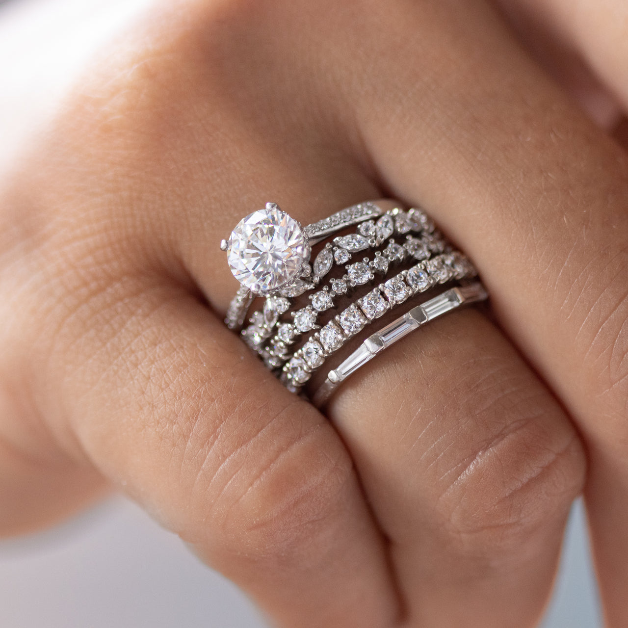 Round Brilliant Cut Full  Eternity Wedding Band