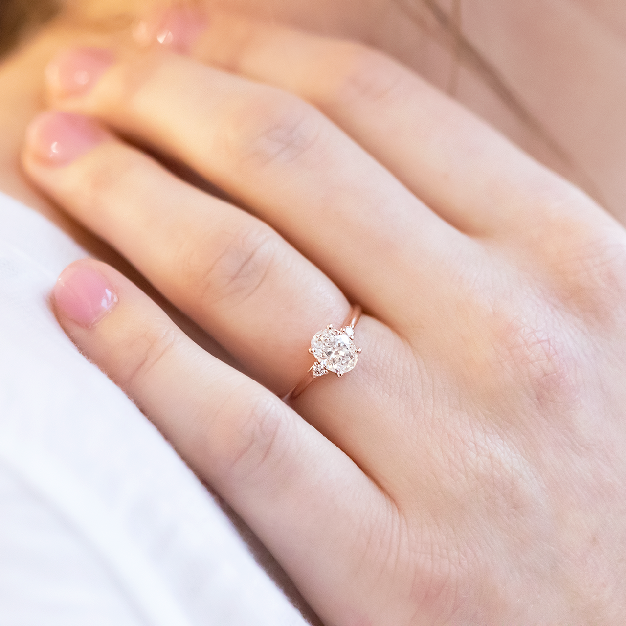 1.33 CT Oval Cut Moissanite Engagement Ring