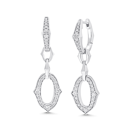 0.70 TCW Round Moissanite Diamond Link Drop Earrings