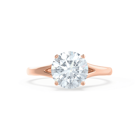 0.50 CT Round Shaped Moissanite Solitaire Engagement Ring