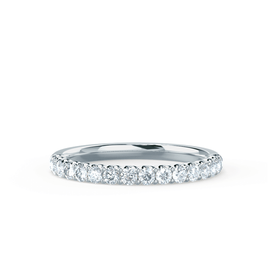 0.44 CT Round Shaped Moissanite Half Eternity Wedding Band