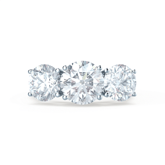 1.50 CT Round Shaped Moissanite Three Stone Style Engagement Ring