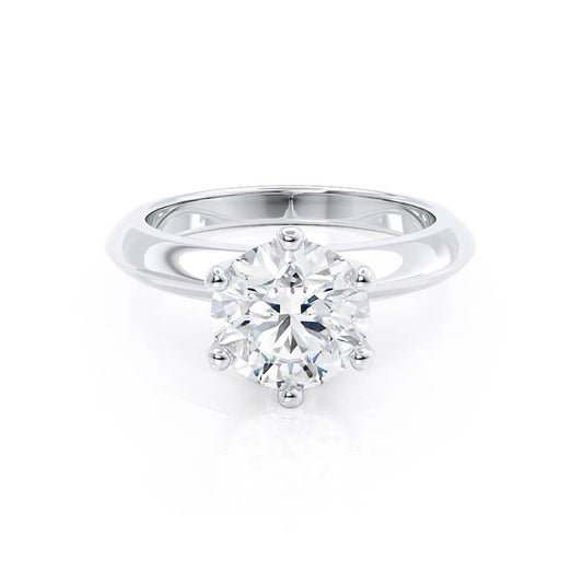 0.80 CT Round Shaped Moissanite Solitaire Style Engagement Ring
