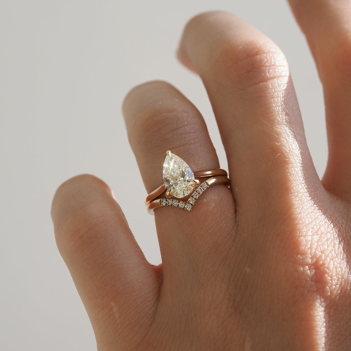 1.5 CT Pear Moissanite Solitaire Engagement Ring
