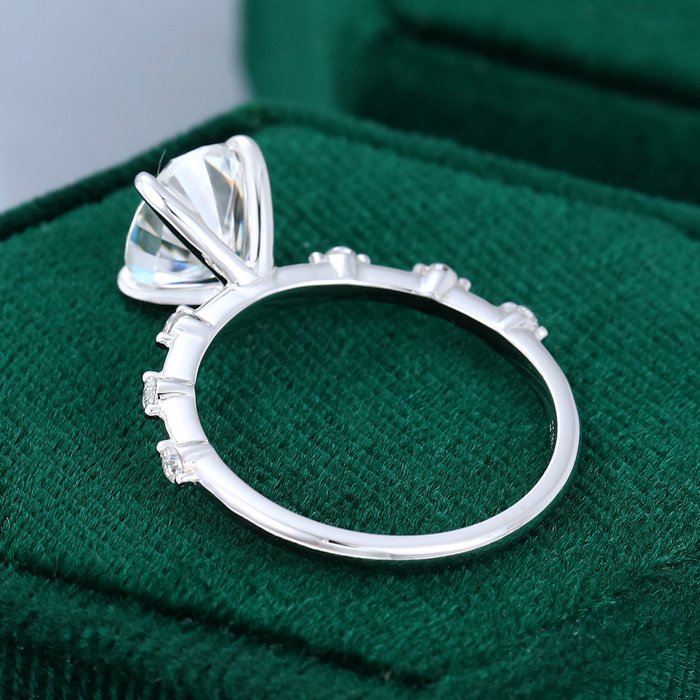 1.91 CT Oval Shaped Moissanite Dainty Style Engagement Ring