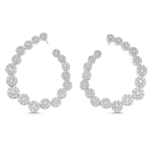 3.59 TCW Round Moissanite Diamond Hoop Earrings