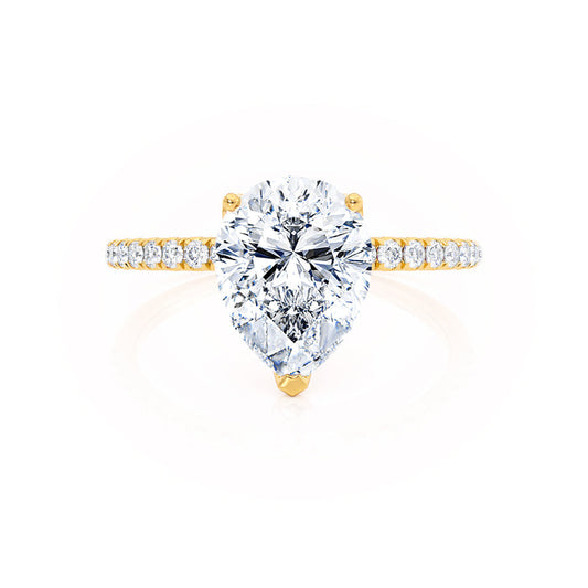 0.94 CT Pear Shaped Moissanite Solitaire Style Engagement Ring