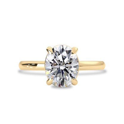 2.0 CT Oval Moissanite Solitaire Engagement Ring