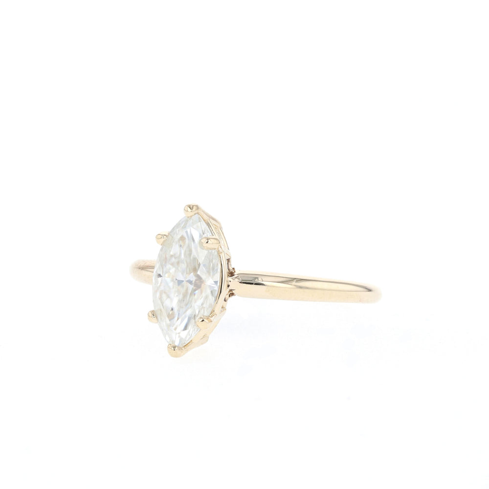 1.50CT Marquise Moissanite Solitaire Diamond Engagement Ring