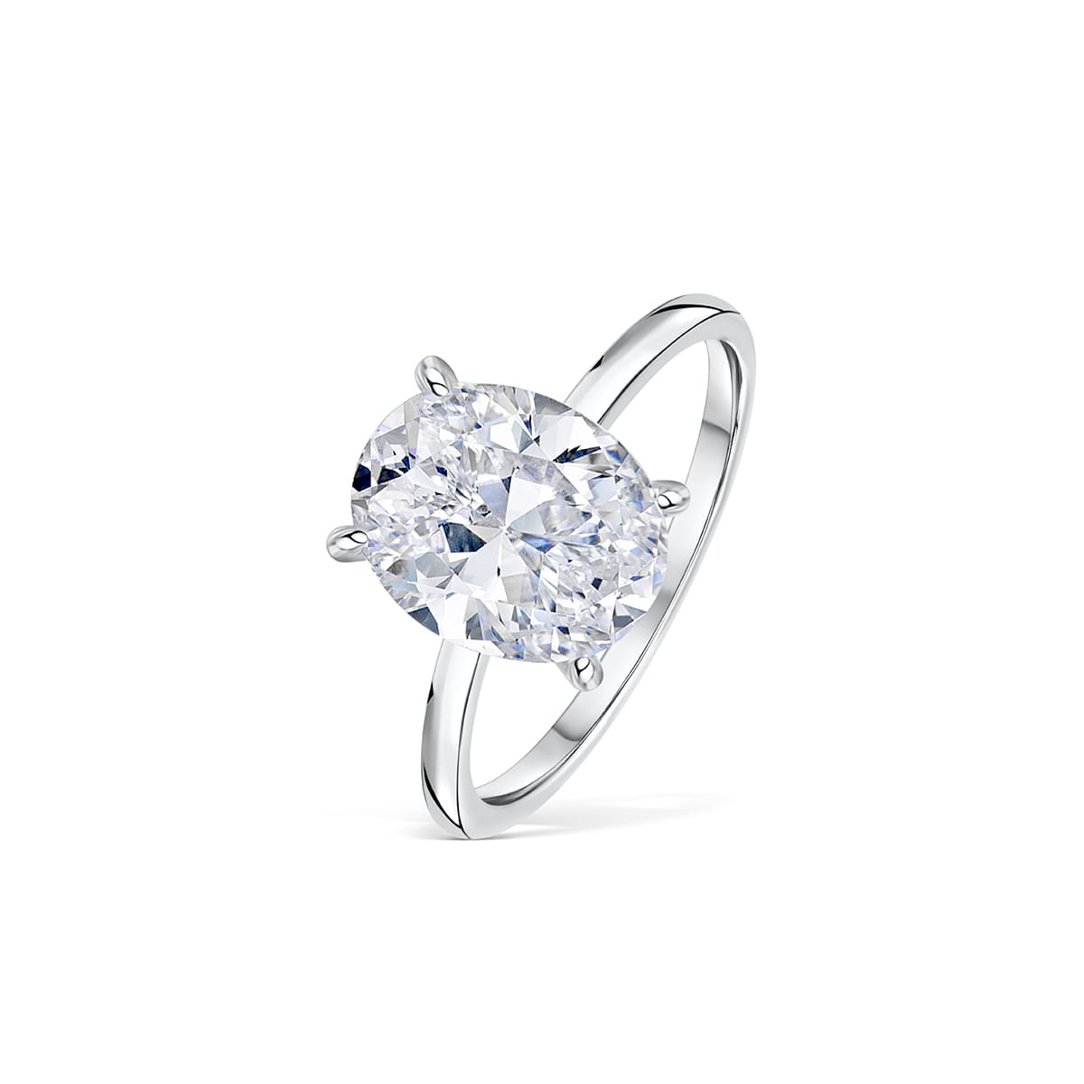 3.0 CT Oval Moissanite Hidden Halo Engagement Ring