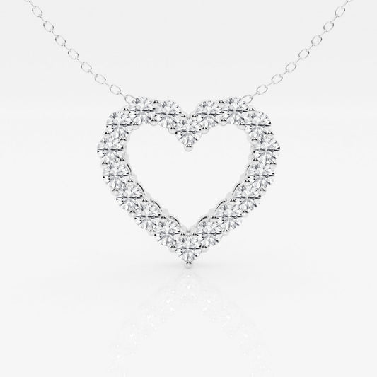 1.50 TCW Round Moissanite Diamond Heart Pandant Necklace