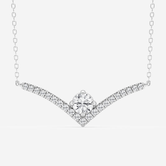 0.50 CT Round Moissanite Diamond Chevron Style Necklace