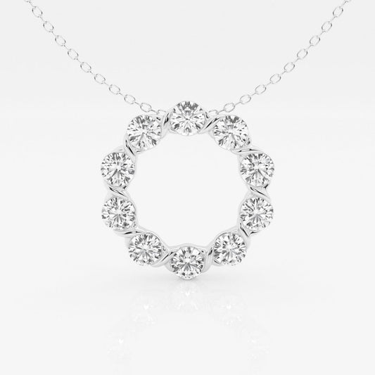 2.0 TCW Round Moissanite Diamond Circle Pendant Necklace