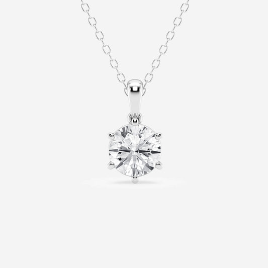 1.0 CT Round Moissanite Diamond Solitaire Necklace