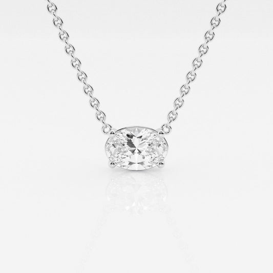 1.0 CT Oval Moissanite Diamond Solitaire Necklace