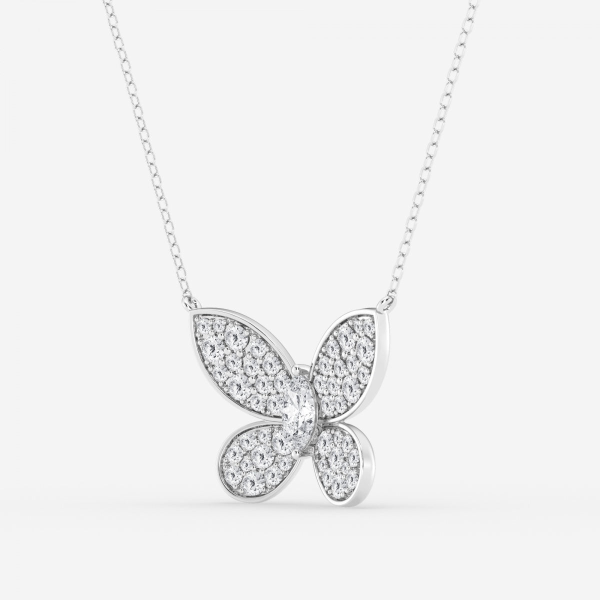 0.24 CT Marquise Moissanite Diamond Butterfly Pendant Necklace