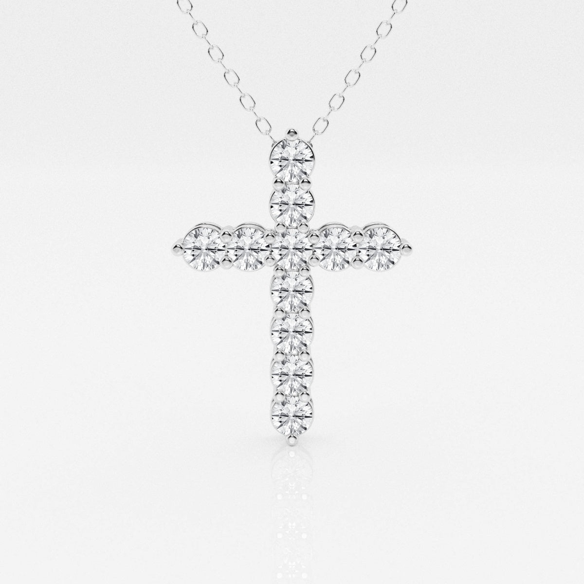 1.0 TCW Round Moissanite Diamond Cross Necklace