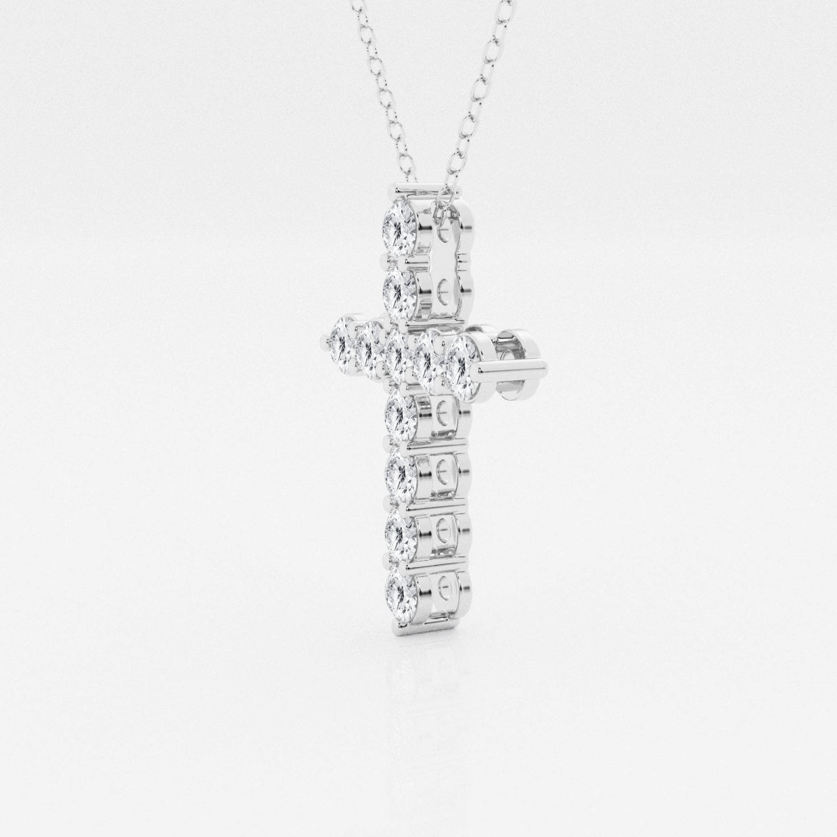 1.0 TCW Round Moissanite Diamond Cross Necklace