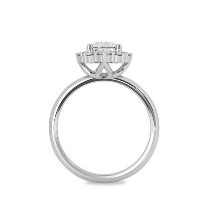 1.60 CT Pear Moissanite Halo Engagement Ring