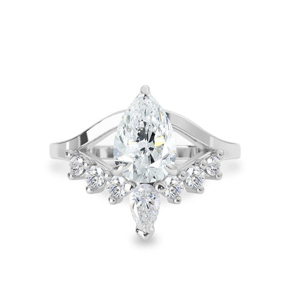 1.50 CT Pear Moissanite Art Deco Engagement Ring