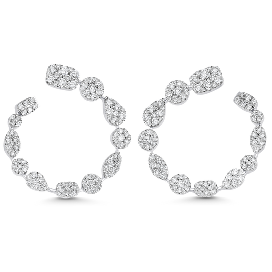 4.05 TCW Round Moissanite Diamond Hoop Earrings