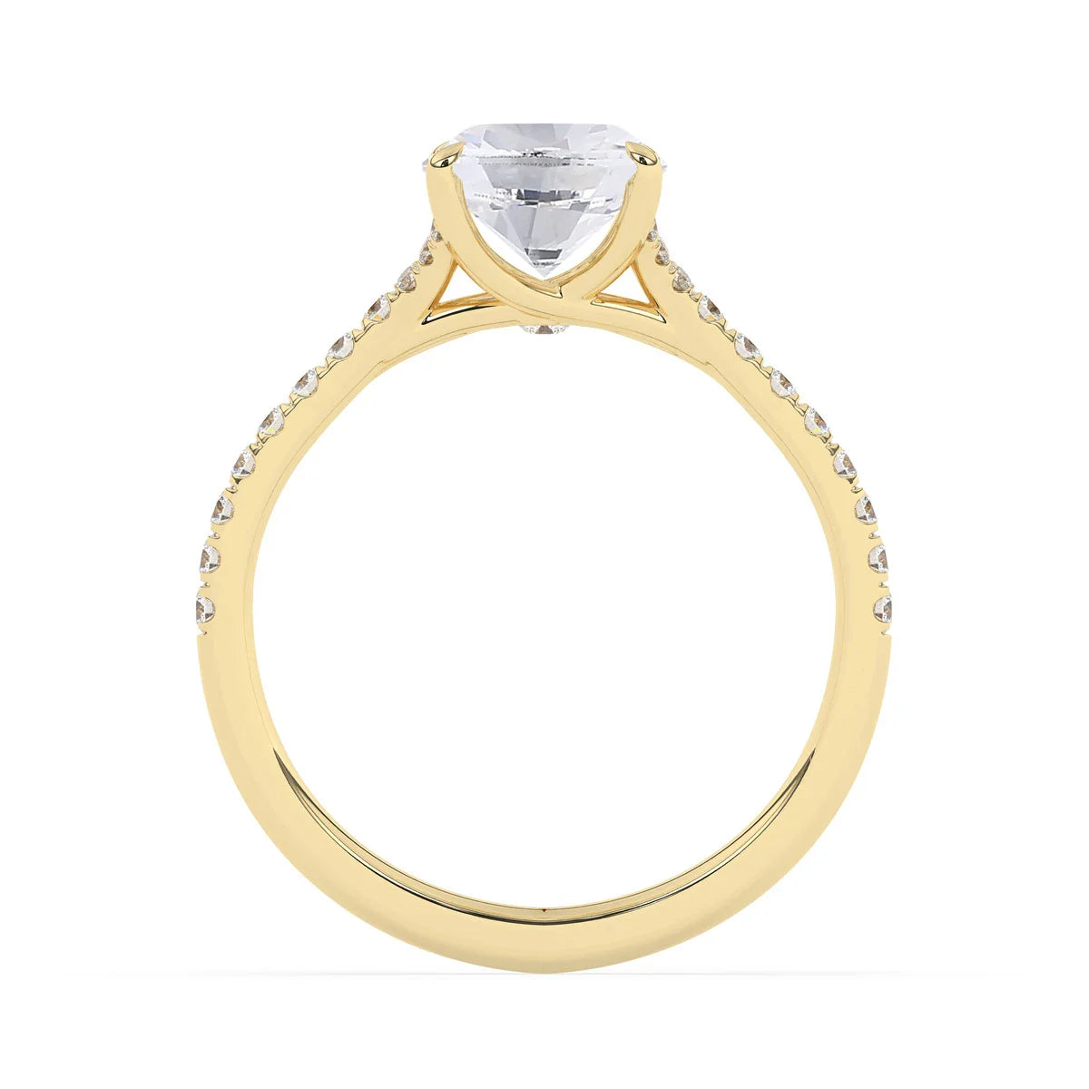 2.0CT Oval Cut Split Shank Pave Setting Moissanite Engagement Ring