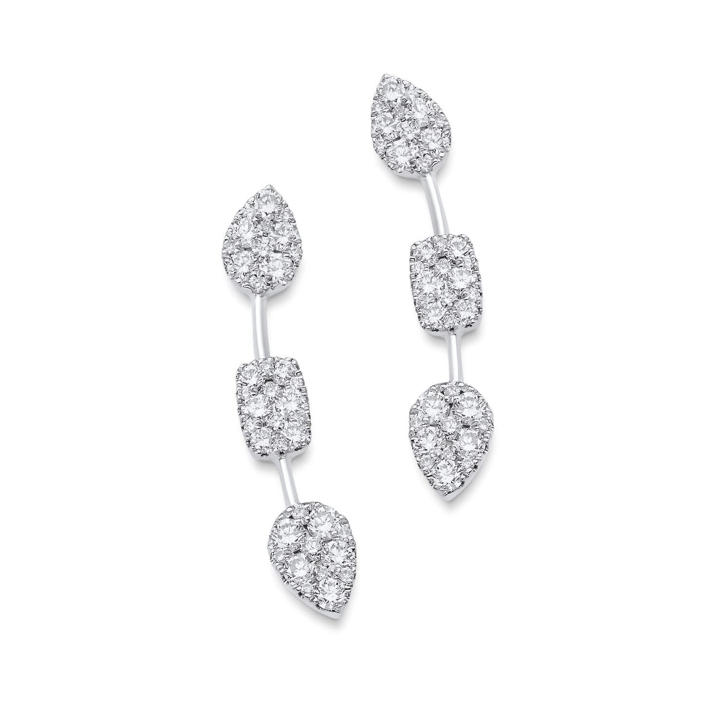 0.52 TCW Round Moissanite Diamond Ear Crawler Earrings