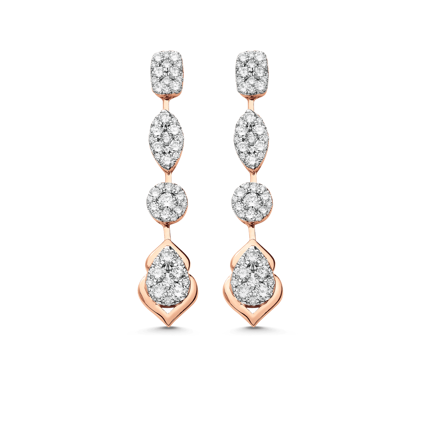 1.44 TCW Round Moissanite Diamond Drop Earrings